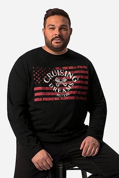 Men Plus T-Shirt Men+ T-Shirt Langarm Druck vorne bis 8 XL günstig online kaufen