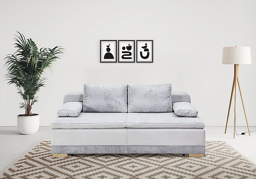 Home affaire Schlafsofa Ben, mit Boxspringaufbau, Bettfunktion & Bettkasten günstig online kaufen