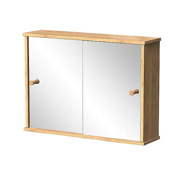 Vicco Badezimmerspiegelschrank Mireo, Bambus, 55 x 40 cm mit 2 Schiebetüren günstig online kaufen