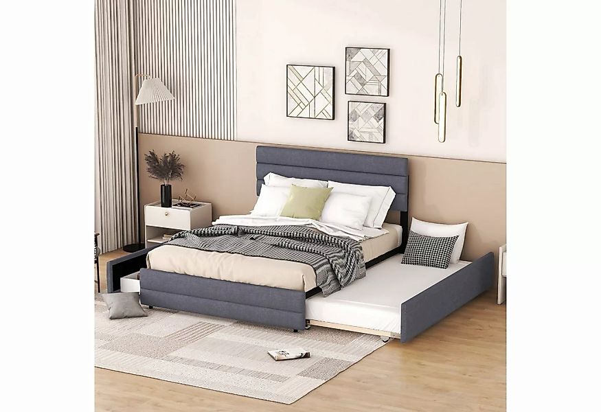 Celya Polsterbett Bettgestell 140 x 200 cm Plattform Bett, mit Räummaschine günstig online kaufen