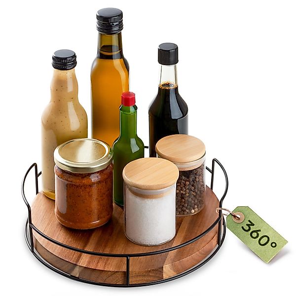 Praknu Gewürzkarussell Drehteller Organizer aus Holz günstig online kaufen