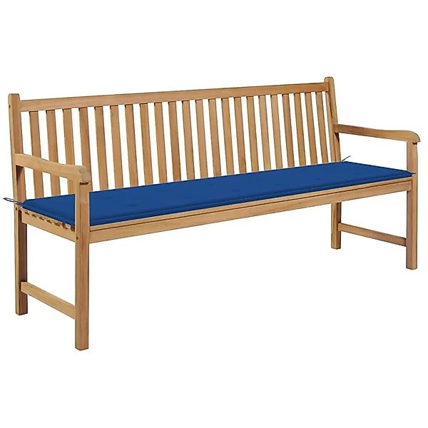 vidaXL Gartenbank mit Königsblauer Auflage 175 cm Massivholz Teak 3062794 günstig online kaufen