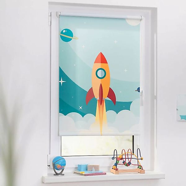 LICHTBLICK ORIGINAL Seitenzugrollo »Klemmfix Digital Rakete«, verdunkelnd, günstig online kaufen