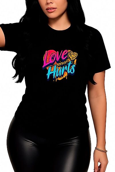 Banco T-Shirt Damen Kurzarm Rundhals Sommer Love Liebe Herz Hochwertiger Pr günstig online kaufen