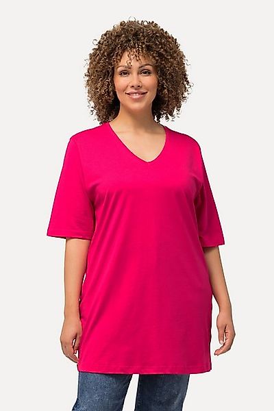Ulla Popken T-Shirt T-Shirt V-Ausschnitt Relaxed Halbarm günstig online kaufen
