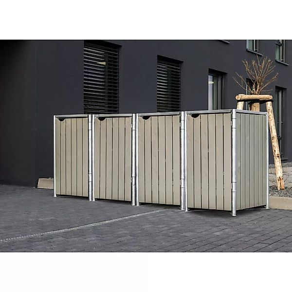Hide Mülltonnenbox 4x 240 Liter natur B/H/L: ca. 279x115x71 cm günstig online kaufen