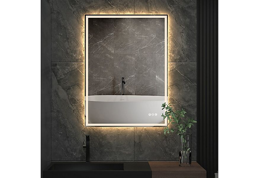 Yorbay Badspiegel Badspiegel mit Beleuchtung, LED Knopfschalter, Antibeschl günstig online kaufen