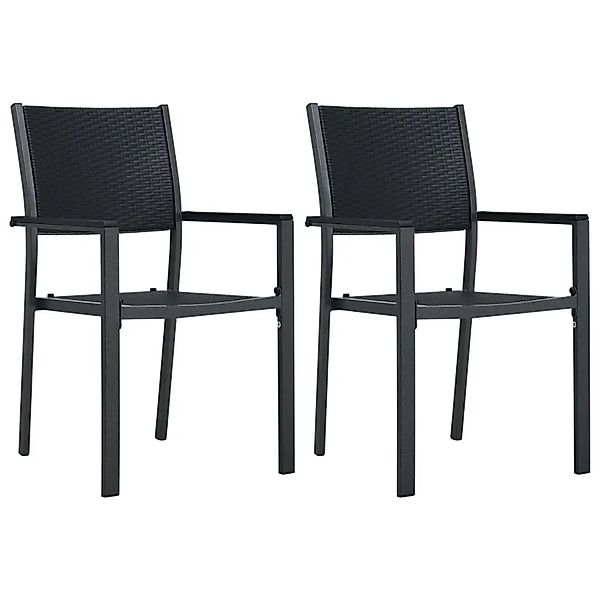vidaXL Gartenstühle 2 Stk Schwarz Kunststoff Rattan-Optik 47889 günstig online kaufen