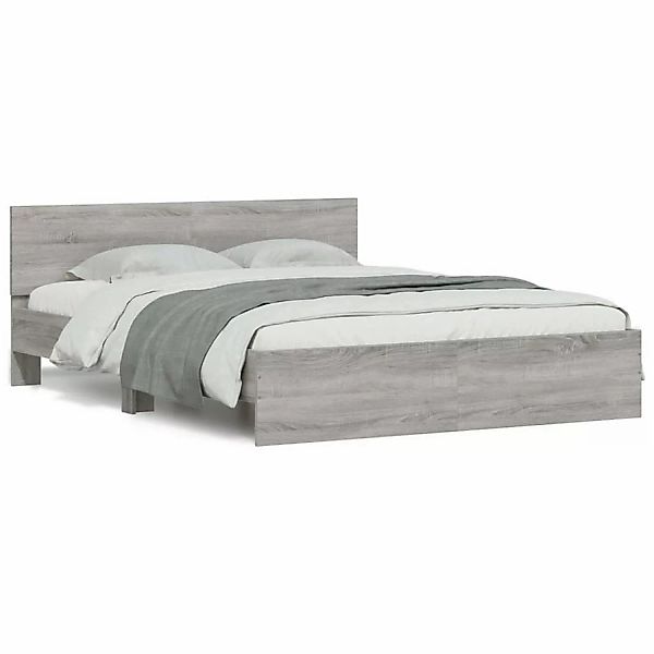 vidaXL Bettgestell mit Kopfteil Grau Sonoma 140x200 cm1937181 günstig online kaufen