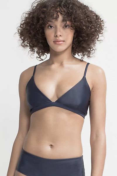 Bikini Top Amami - Reversible Surf Bikini – Dark Blue / Solid Brown günstig online kaufen