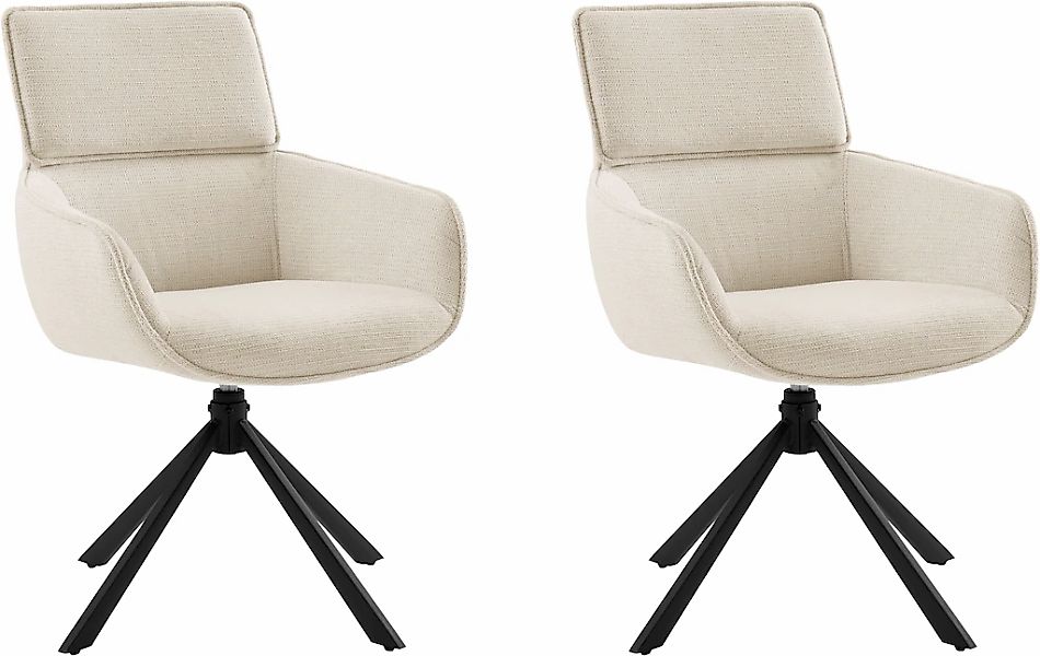 Home affaire Esszimmerstuhl "Cusey", 1 St., Webstoff, mit 360 Metallfuß, Ko günstig online kaufen