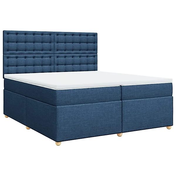 vidaXL Boxspringbett mit Matratze Blau 200x200 cm Stoff 3291407 günstig online kaufen