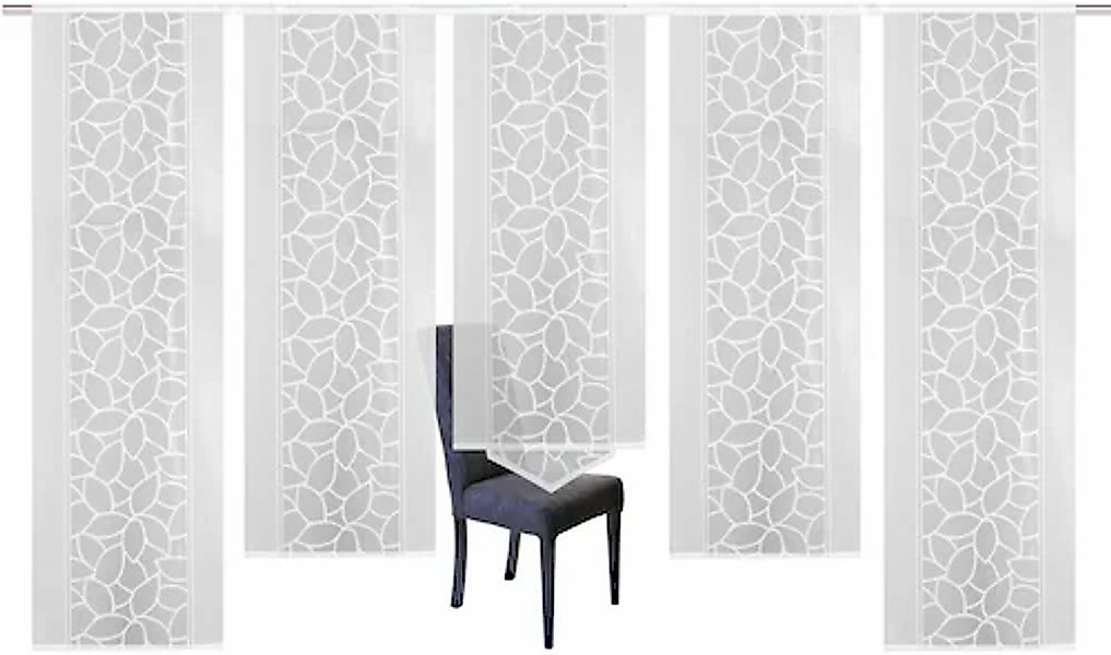HOME WOHNIDEEN Schiebegardine »JENNA«, (5 St.), Schiebevorhang Jacquard Set günstig online kaufen