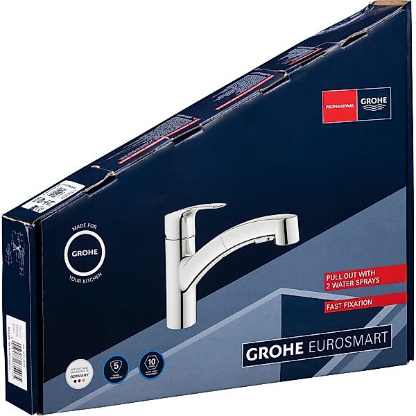 Grohe Spültischarmatur Eurosmart ausziehbare Einhand-Spueltischbatterie günstig online kaufen