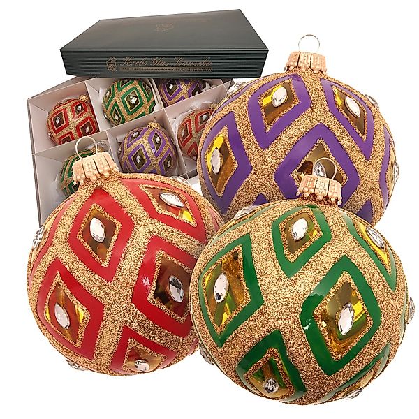 Krebs Glas Lauscha Weihnachtskugeln Dekor Byzantin Mehrfarbig 8cm günstig online kaufen