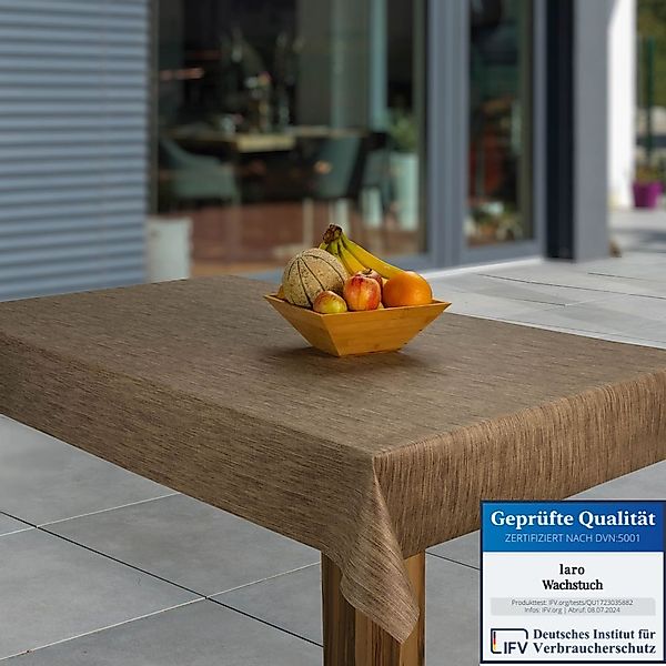laro Tischdecke Wachstuch-Tischdecken Abwaschbar Leinenoptik Beige günstig online kaufen