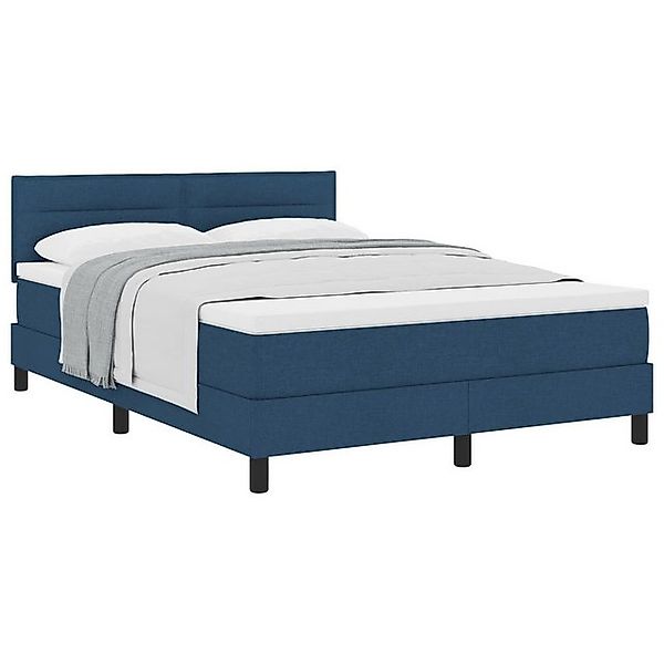 vidaXL Bett Boxspringbett mit Matratze Blau 160x200 cm Stoff (1-tlg) günstig online kaufen