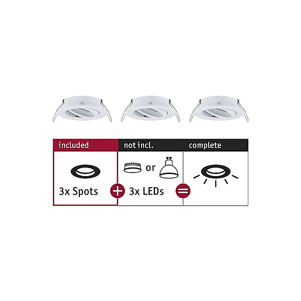 Paulmann "Einbauleuchte Choose Basisset schwenkbar rund 84mm 50° max. 3x10W günstig online kaufen