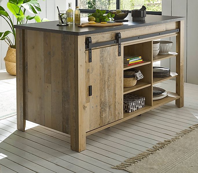 Furn.Design Unterschrank Stove (Kücheninsel in Used Wood Vintage, BxHxT ca. günstig online kaufen
