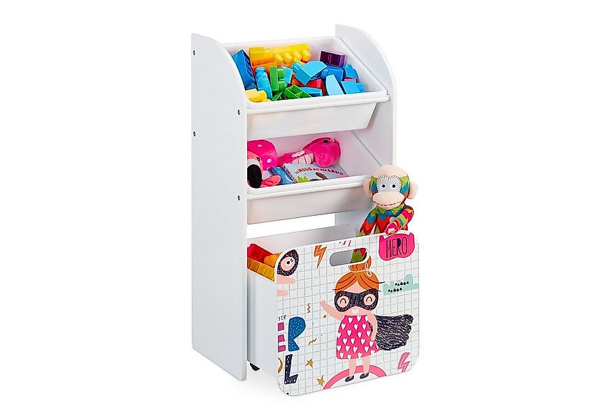 relaxdays Standregal Schmales Kinderregal mit Heldin Motiv günstig online kaufen
