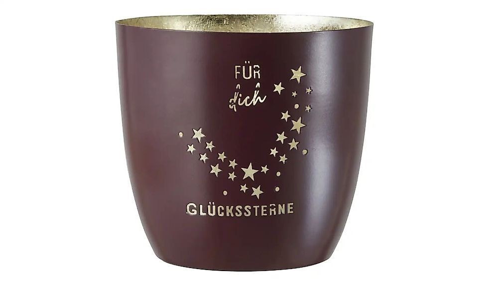 HOME STORY Teelichthalter   ¦ lila/violett ¦ Metall ¦ Maße (cm): H: 13  Ø: günstig online kaufen