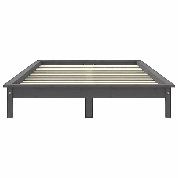 vidaXL Massivholzbett Grau 140x190 cm Kiefer1280100 günstig online kaufen