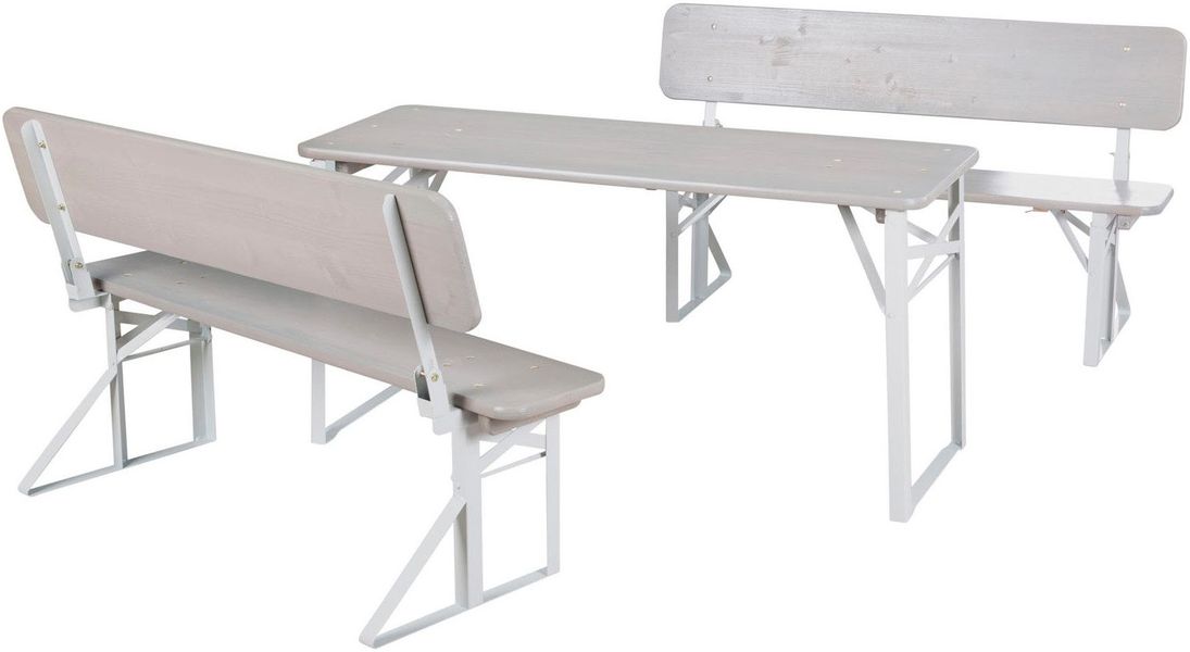 roba® Kindersitzgruppe »Outdoor Party-Garnitur für Kinder, grau lasiert, au günstig online kaufen