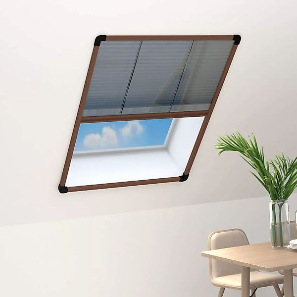 Insektenschutz-plissee Für Fenster Aluminium Braun 80x100 Cm günstig online kaufen