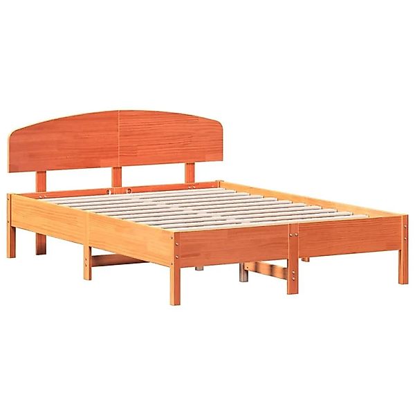 vidaXL Massivholzbett ohne Matratze Wachsbraun 140x190 cm Kiefernholz 32072 günstig online kaufen