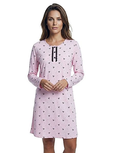 zeitlos Nachthemd Nachthemd Langarm - Marry Schleife & Spitze günstig online kaufen