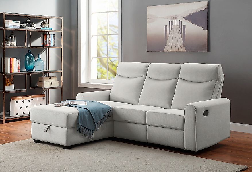 ATLANTIC home collection Ecksofa "Gero L-Form", mit Relaxfunktion und Staur günstig online kaufen