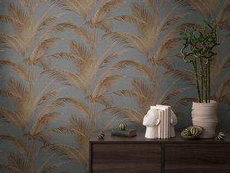A.S. Création Vliestapete mit Palmenmuster in Grau und Metallic 10,05 m x 0 günstig online kaufen