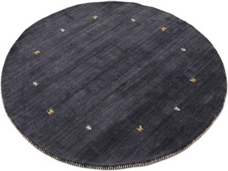 carpetfine Wollteppich "Gabbeh Uni" rund 15 mm Höhe reine Wolle handgewebt, günstig online kaufen