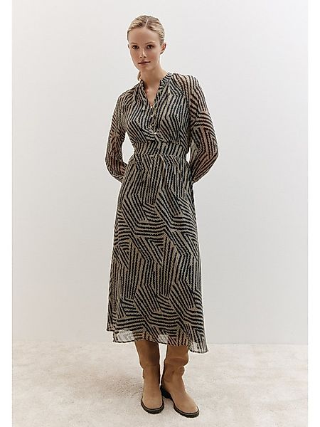 MORE&MORE Blusenkleid Blusenkleid lang gemustert günstig online kaufen