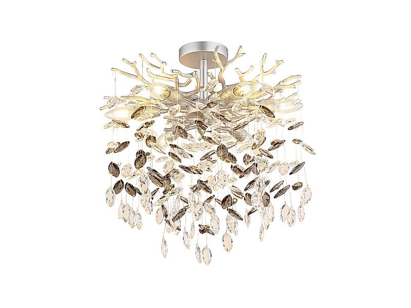 GLOBO LIGHTING LED Deckenleuchte mit Kristall 2-farbig Ø 50cm, Dimmfunktion günstig online kaufen