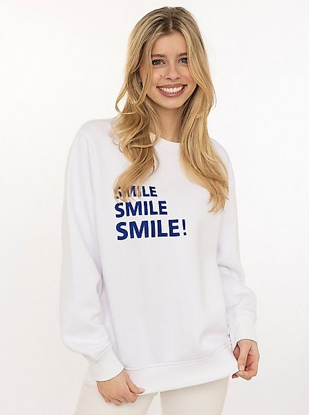 Zwillingsherz Hoodie "Smile Smile Smile" Rundhals, Stickerei in Neon, fröhl günstig online kaufen