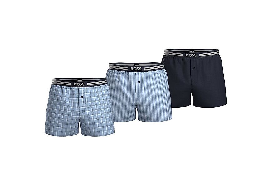 BOSS Webboxer Woven Boxer Shorts Pure Cotton (Packung, 3-St., 3er-Pack) Pyj günstig online kaufen