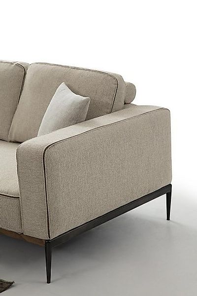 Xlmoebel 3-Sitzer Beige Modernes Dreisitzerstoffsofa für Wohnzimmer, 1 Teil günstig online kaufen