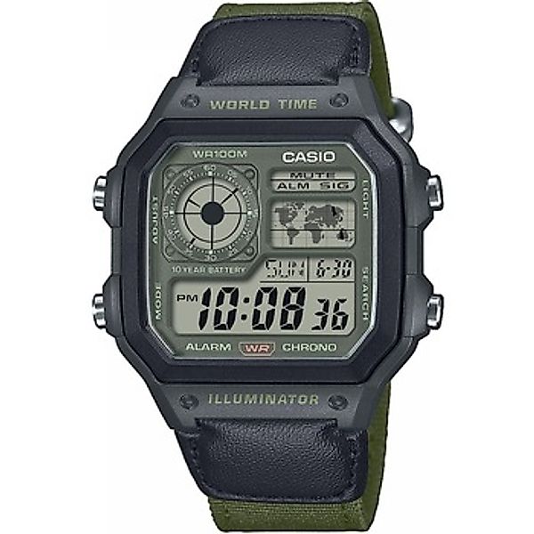CASIO Digitaluhr Digital mit Stoffband Khaki günstig online kaufen