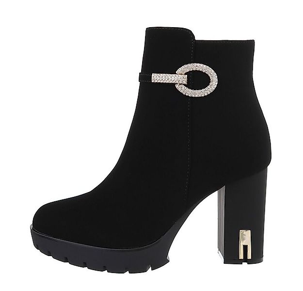 Ital-Design Damen Elegant Plateaustiefelette Blockabsatz High-Heel Stiefele günstig online kaufen