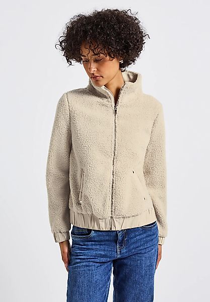 STREET ONE Fellimitatjacke ohne Kapuze aus elastischem Materialmix günstig online kaufen