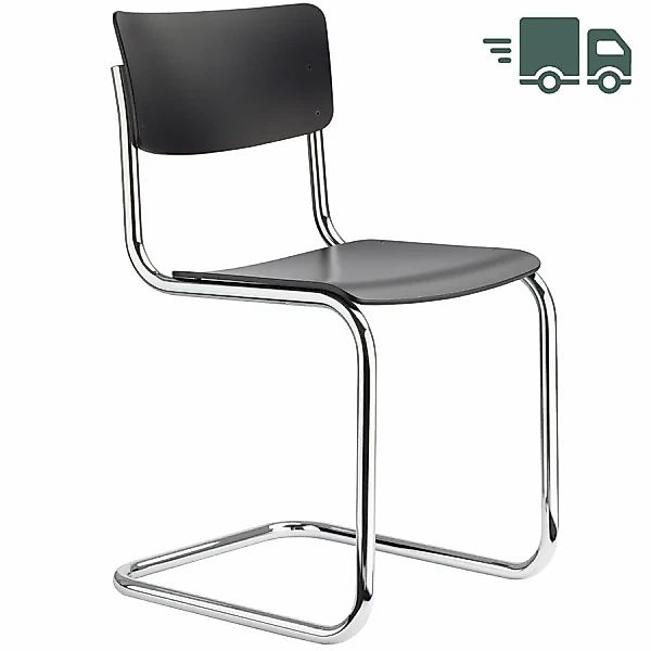 THONET S 43 | Buche schwarz gebeizt | Stahlrohr-Freischwinger | Gestell ver günstig online kaufen