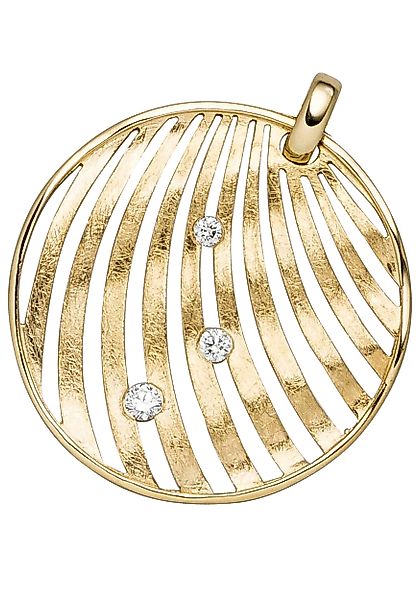 JOBO Kettenanhänger "Anhänger eismatt", 585 Gold mit 3 Diamanten günstig online kaufen