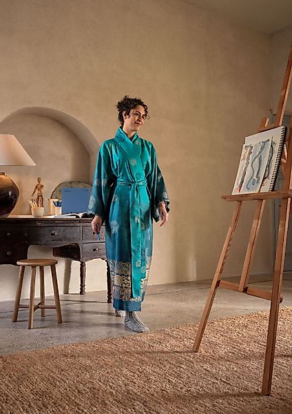 Bassetti Kimono PALLAVICINO, midi, Baumwolle, Gürtel, günstig online kaufen