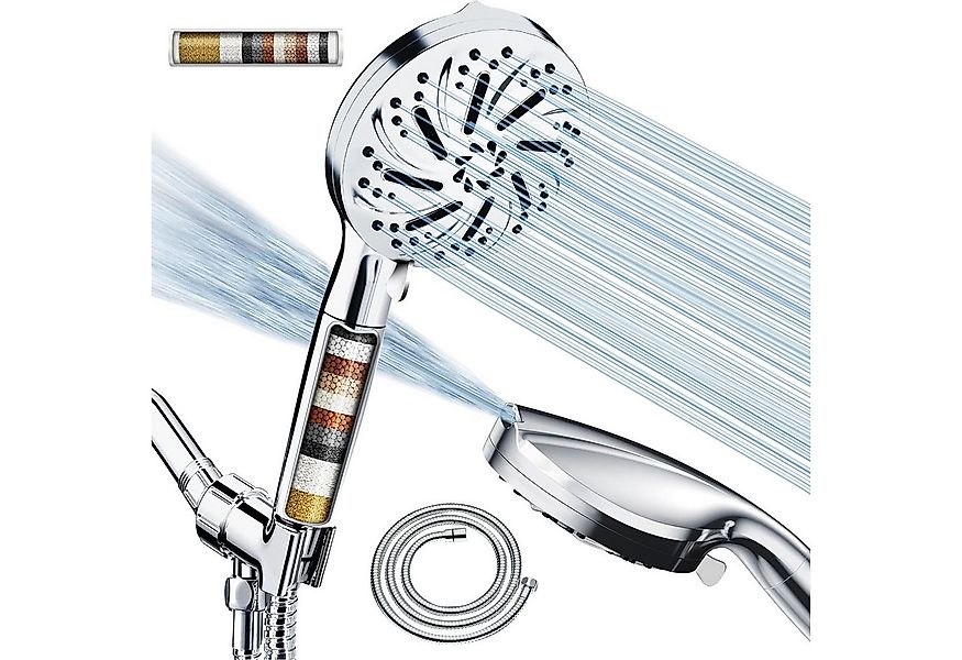 Keyura Duschbrause Duschkopf mit Filter,Hochdruck Handbrause mit Schlauch,B günstig online kaufen