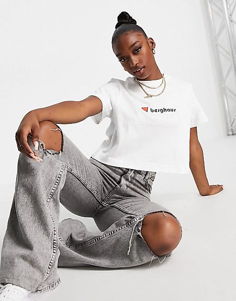 Berghaus – T-Shirt mit kurzem Schnitt in Weiß günstig online kaufen