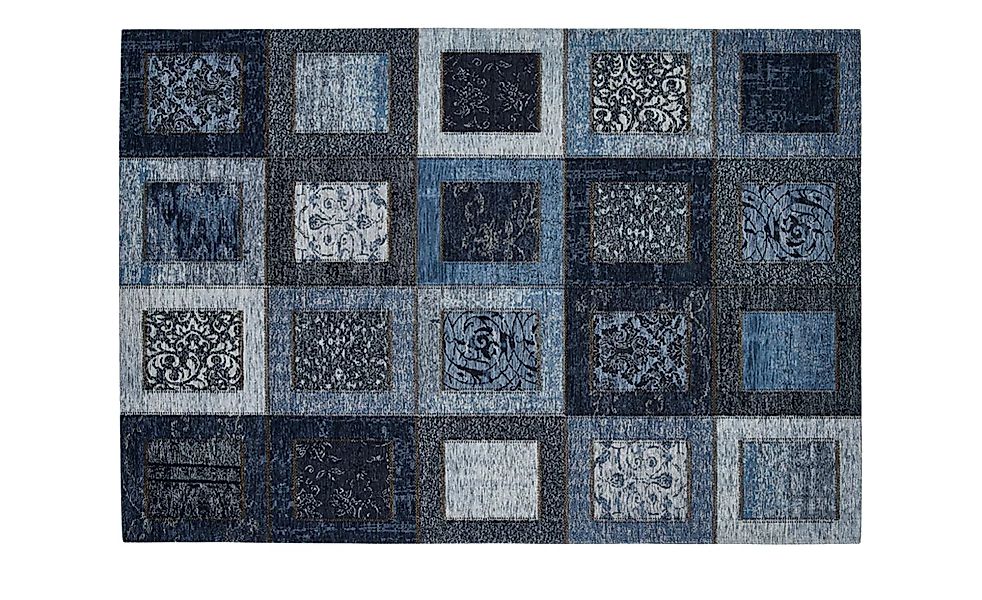 Webteppich  Harmonie - blau - Synthethische Fasern - 68 cm - Sconto günstig online kaufen