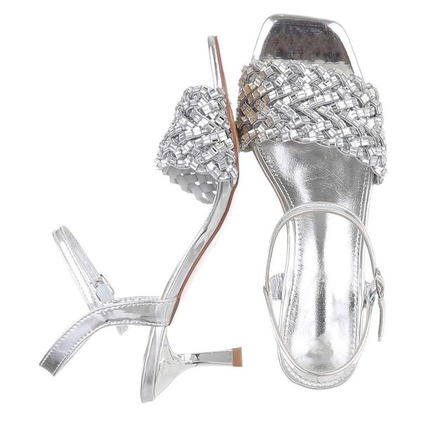 Ital-Design Elegante Damen Sandalen mit Strass-Details günstig online kaufen