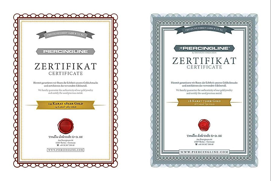 PIERCINGLINE Nasenpiercing 14/18 Karat Gold Nasenstecker Spirale EINGEFASST günstig online kaufen