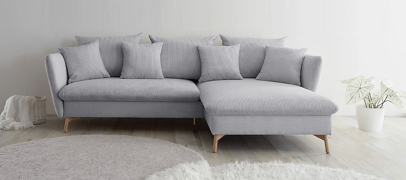 OTTO home Ecksofa "MERLE, 258 cm, L-Form, traumhafter Cord," mit Bettfunkti günstig online kaufen